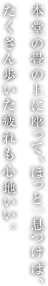 本堂の畳の上に座って、ほっと一息つけば、たくさん歩いた疲れも心地いい。